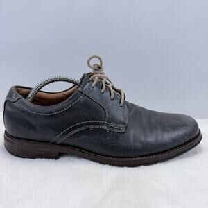 Dockers Men’s Black Leather Oxford Dress Shoes Size 10 Lace-Up